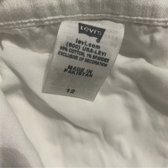 Levis Mid Rise Mid Length Jean Denim White 515 Shorts - Picture 5 of 5